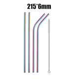 UPORS 4/8Pcs Reusable Drinking Straw High Quality 304 Stainless Steel Metal Straw with Cleaner Brush Wholesale