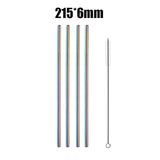 UPORS 4/8Pcs Reusable Drinking Straw High Quality 304 Stainless Steel Metal Straw with Cleaner Brush Wholesale