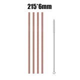 UPORS 4/8Pcs Reusable Drinking Straw High Quality 304 Stainless Steel Metal Straw with Cleaner Brush Wholesale