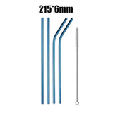 UPORS 4/8Pcs Reusable Drinking Straw High Quality 304 Stainless Steel Metal Straw with Cleaner Brush Wholesale
