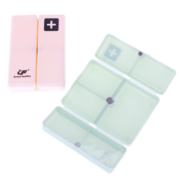 1pc Portable 7 Grids Split Pill Box Foldable Travel Medicine Holder Pill Box Tablet Storage Case Container Dispenser Organizer