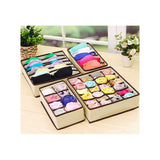 4pcs/set Drawer Closet Organizers Boxes For Underwear Bra Home Storage Non-woven Scarfs Socks Bra Organizer Storage Box