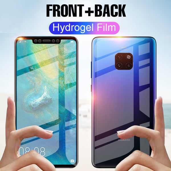 Full Curved Screen Protector Hydrogel Film On The For Huawei Mate 20 Pro X Mate 20 Lite Front Back Protective Soft Film No Glass