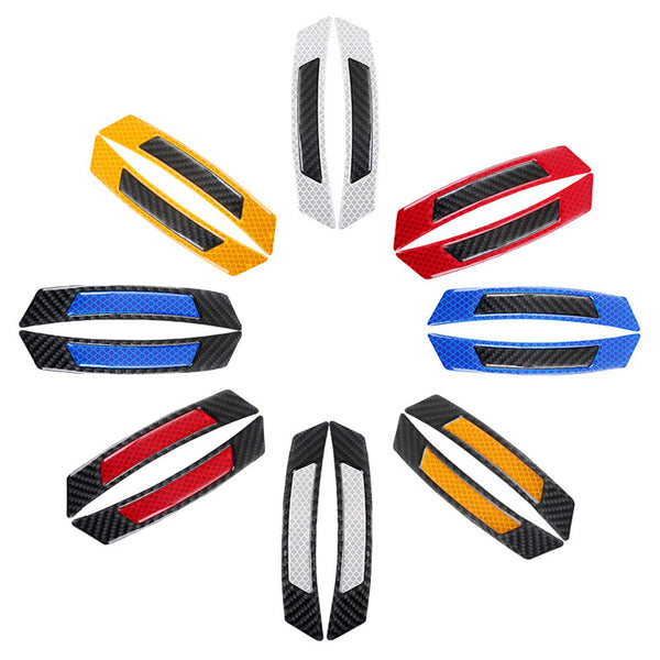 4PCS Luminous Car Door Bumper Anti-collision Sticker Warning Safety Mark Auto Side Anti-scratch Strip Car Reflective Strip