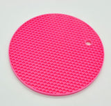 Kitchen Accessories 18cm Round Silicone Non-slip Heat Resistant Mat Coaster Cushion Placemat Pot Holder