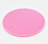 Kitchen Accessories 18cm Round Silicone Non-slip Heat Resistant Mat Coaster Cushion Placemat Pot Holder