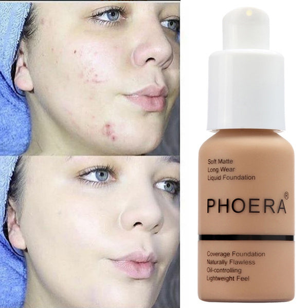 PHOERA New 30ml PHOERA Matte Oil Control Concealer Liquid Foundation  Foundation Makeup  2018 Step.26