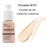 PHOERA New 30ml PHOERA Matte Oil Control Concealer Liquid Foundation  Foundation Makeup  2018 Step.26