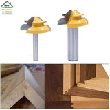 Lock Miter Router Bits 45 Degree 1/4 1/2" Shank Drill Bit Tenon Cutter Milling Cutters Woodworking Joint CNC Tools