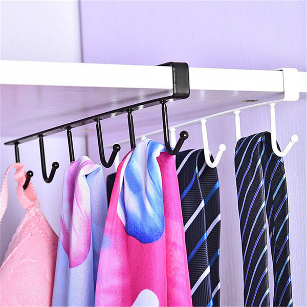 2018 High Quality 6 Hooks Cup Holder Hang Kitchen Cabinet Under Shelf Storage Rack Organiser Hook Kitchen Hanger Hook