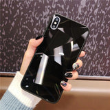 3D Bling Phone Back Cover for iPhone XS MAX Diamond Texture Glitter 6 6s 7 8 Plus XR Phone Case Hard Back Full Protective