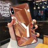 3D Bling Phone Back Cover for iPhone XS MAX Diamond Texture Glitter 6 6s 7 8 Plus XR Phone Case Hard Back Full Protective