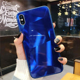 3D Bling Phone Back Cover for iPhone XS MAX Diamond Texture Glitter 6 6s 7 8 Plus XR Phone Case Hard Back Full Protective