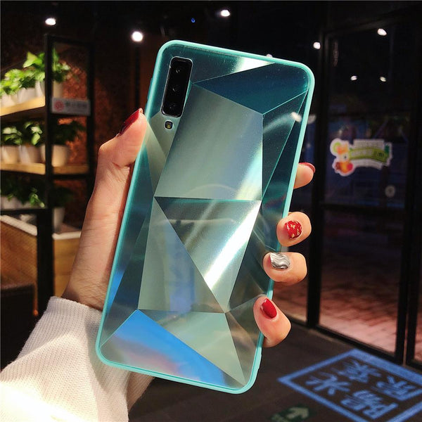 3D Bling Phone Cover for Samsung Galaxy A7 A8 A6 A5 2018 J4 J6 Note 9 8 S9 S8 Plus Case Hard Diamond Texture Full Protective