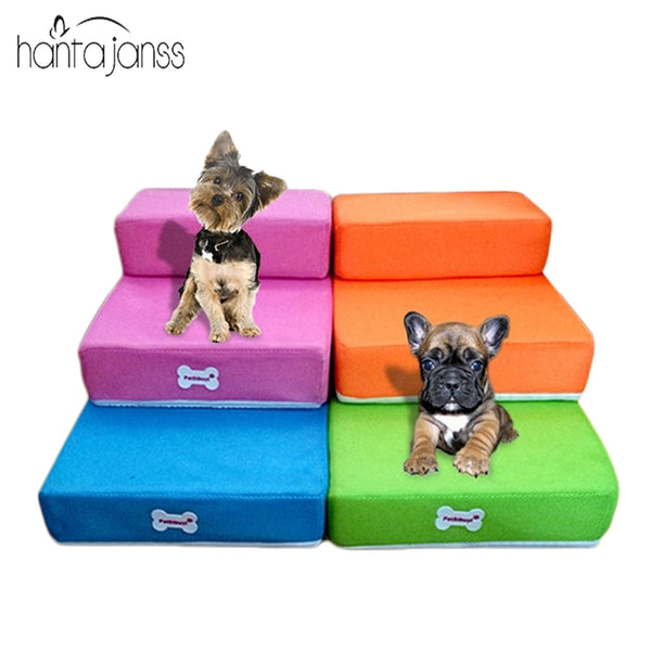 Pet Mesh Stairs Foldable 2 Steps Jump Stairs for Dogs Fold Dogs Cats Cushion Bed Breathable Pet Ramp Stairs Puppy Bed